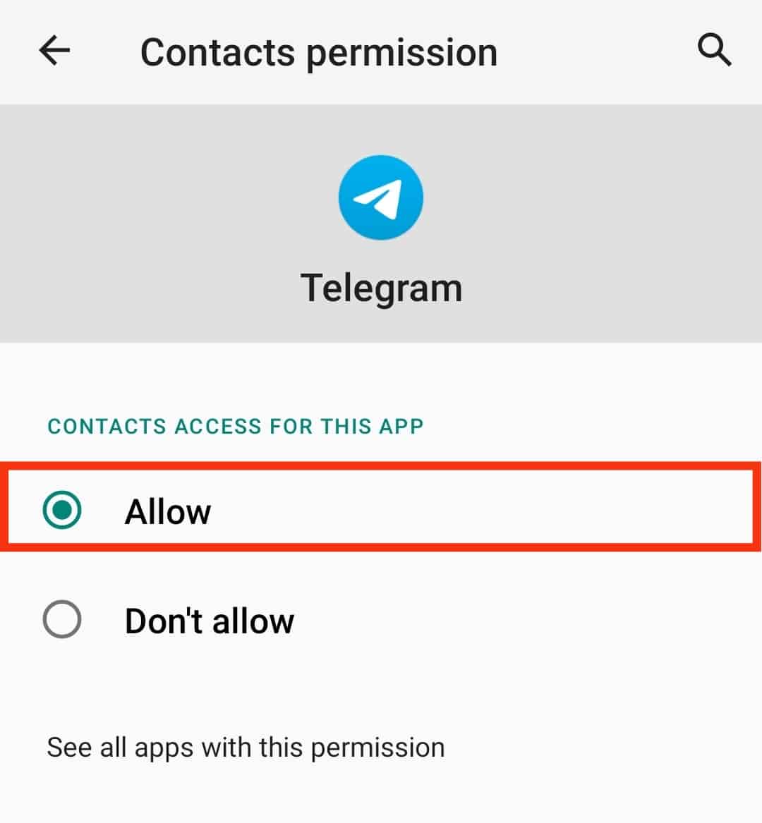 Select Allow