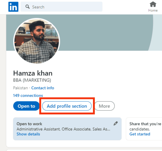 Add Profile Section