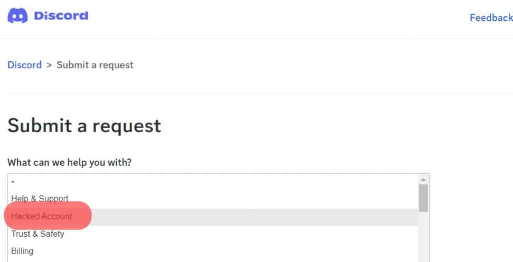 A Compromised Account Discord Support