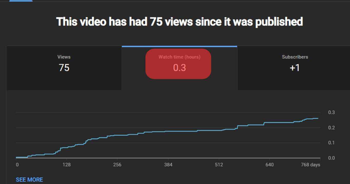 A Screen Showing The Video's Watch Hours Will Appear