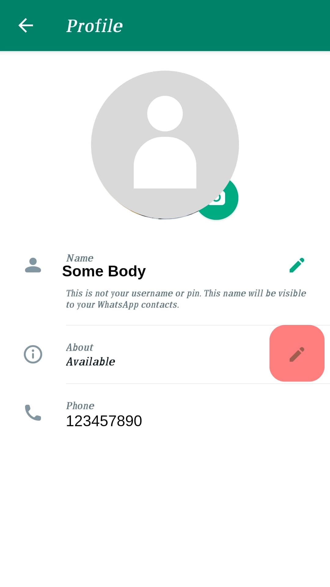 About Section Edit Icon Whatsapp