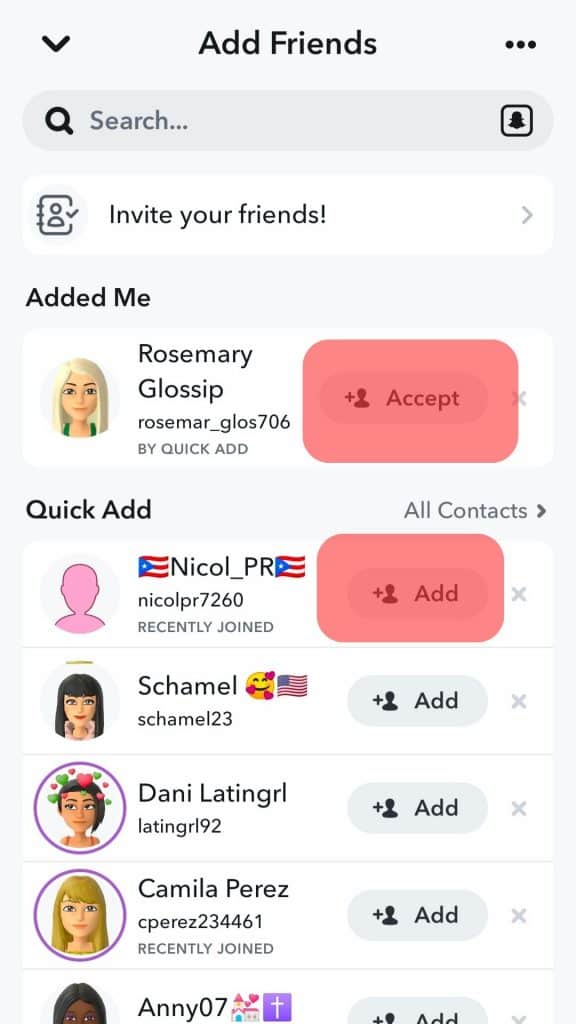 Accept And Add Mean On Snapchat