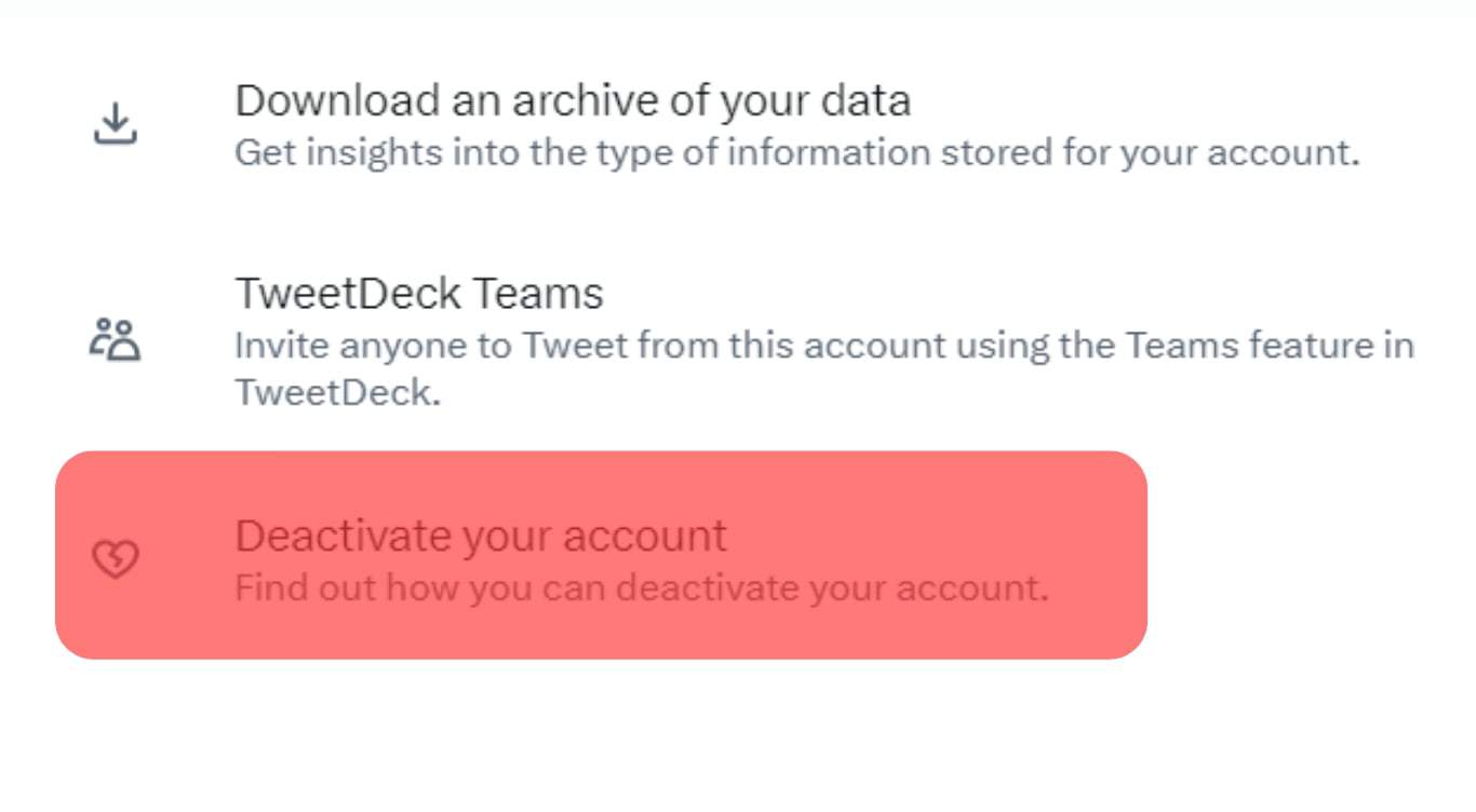 Account Tab Deactivate Your Account