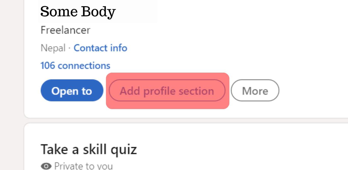 Add Profile Section Linkedin