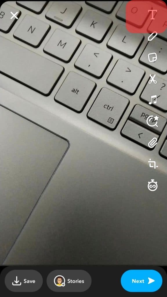 Add Text To Your Snap With The T Icon