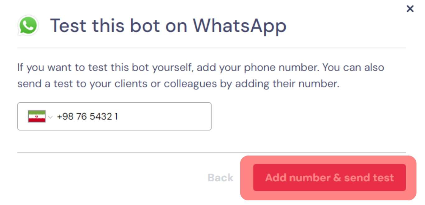 Add A Number And Click On Add Number And Send Test.