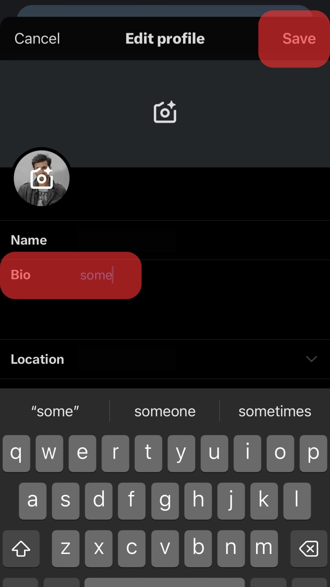 Add Bio And Tap On Save