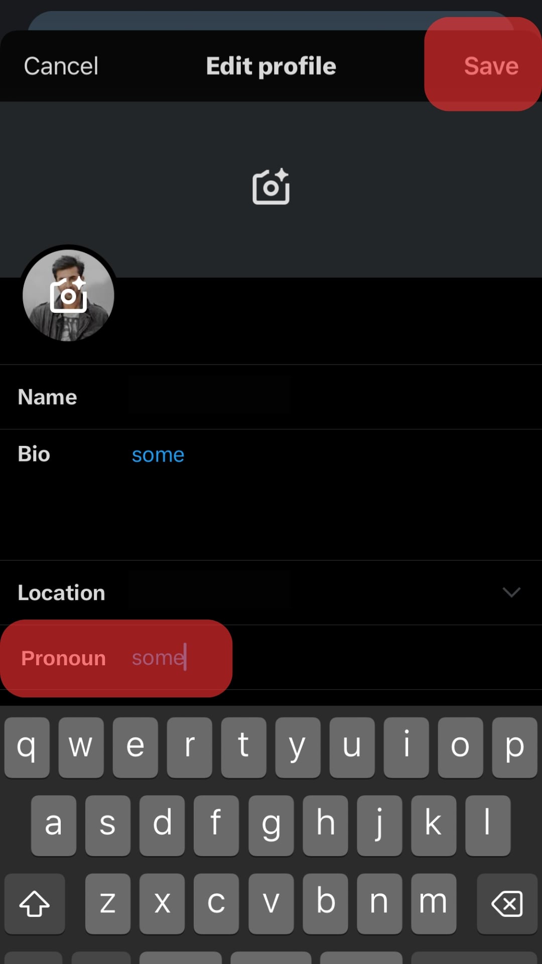 Add Pronouns And Tap On Save