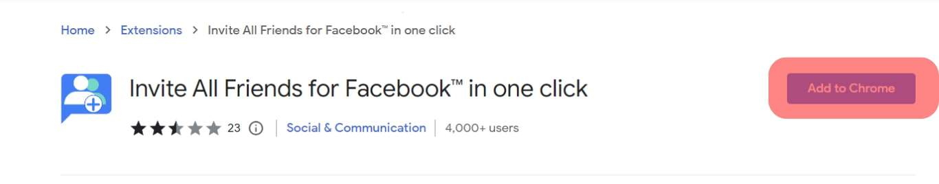 Add The Invite All Friends For Facebook Extension