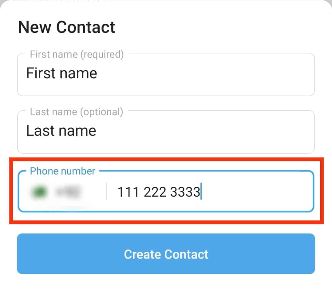 Add The Phone Number