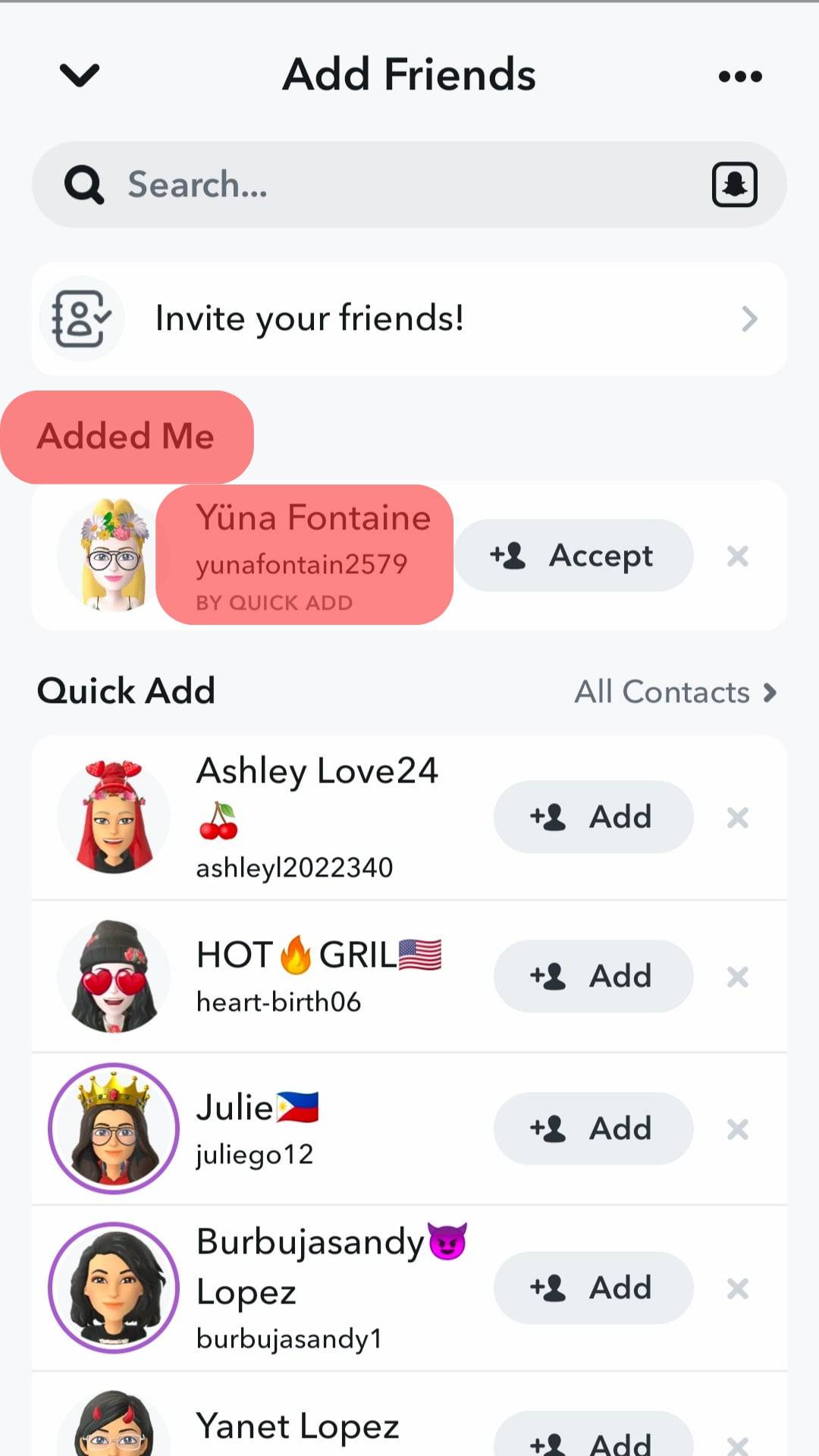 Added Me Section
