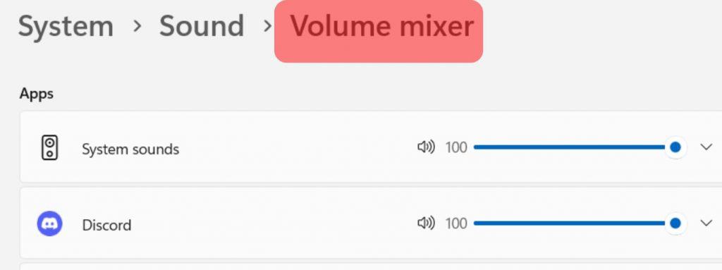 Adjust The Volume Mixer Settings