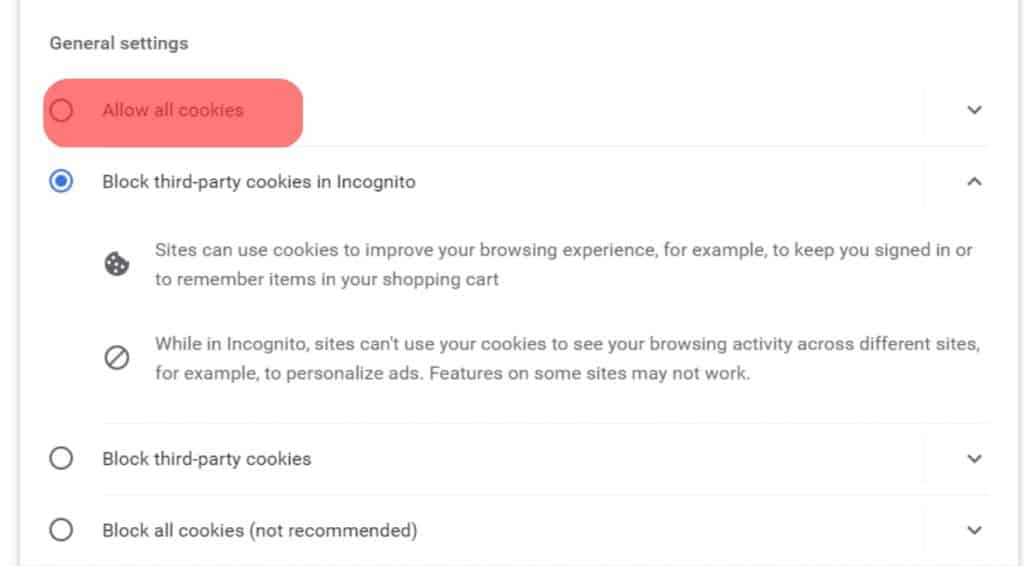 Allow Cookies On Chrome Browser
