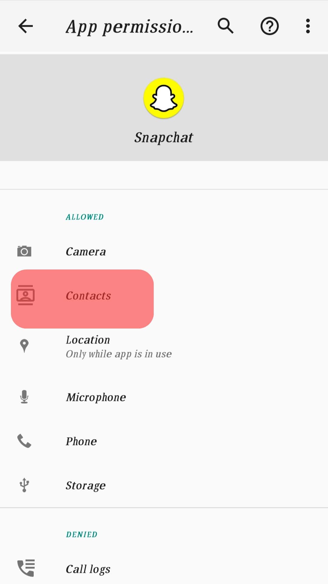 Allow Snapchat Permission To Use Contacts