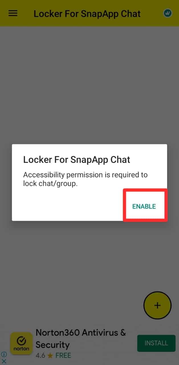 Allow Accessibility Permission For Locker For Snapchat