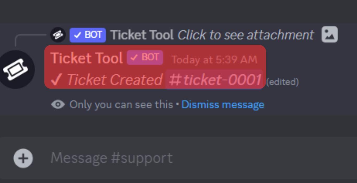 Allow The Bot To Reply With The Ticket Number.