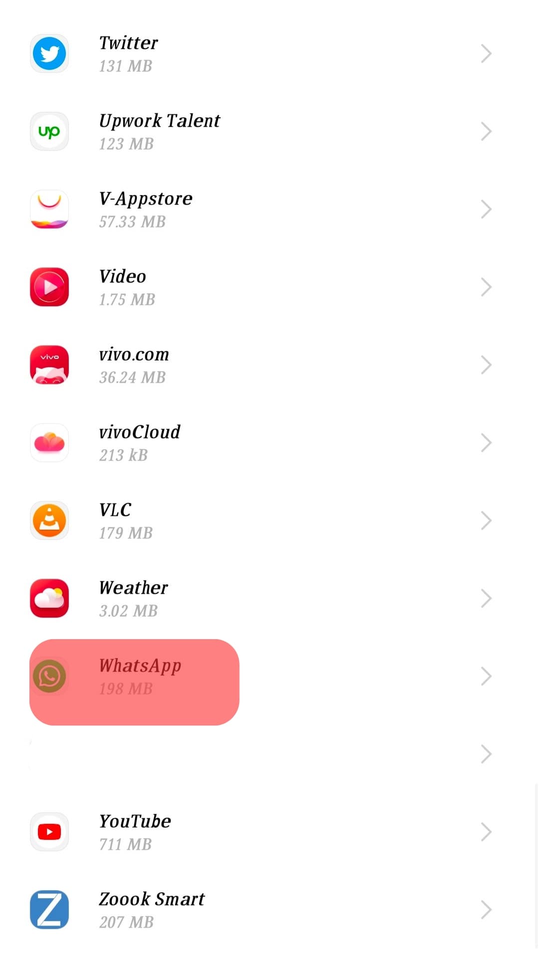 App Info And Select Whatsapp