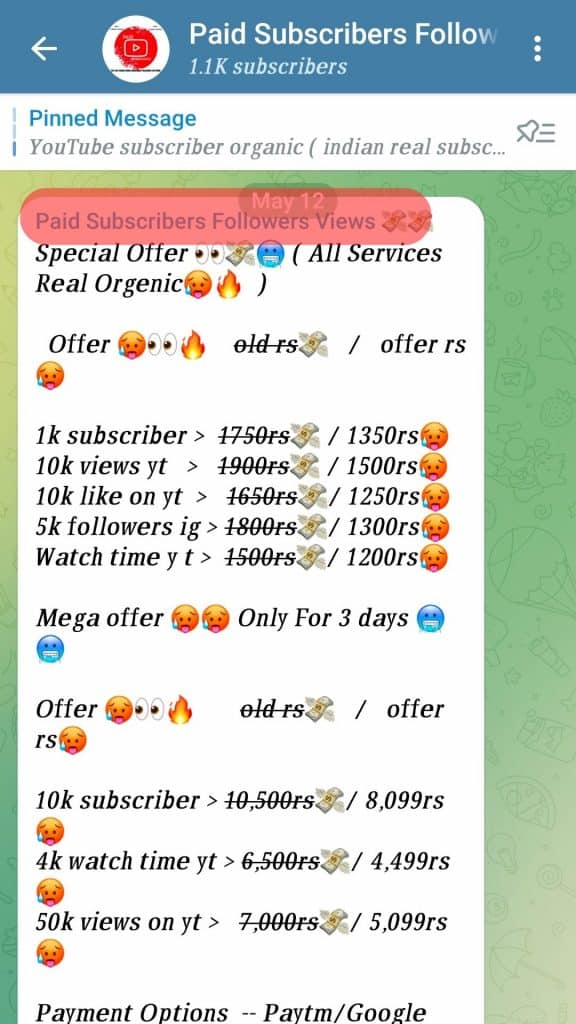 Buy Telegram Subscribers