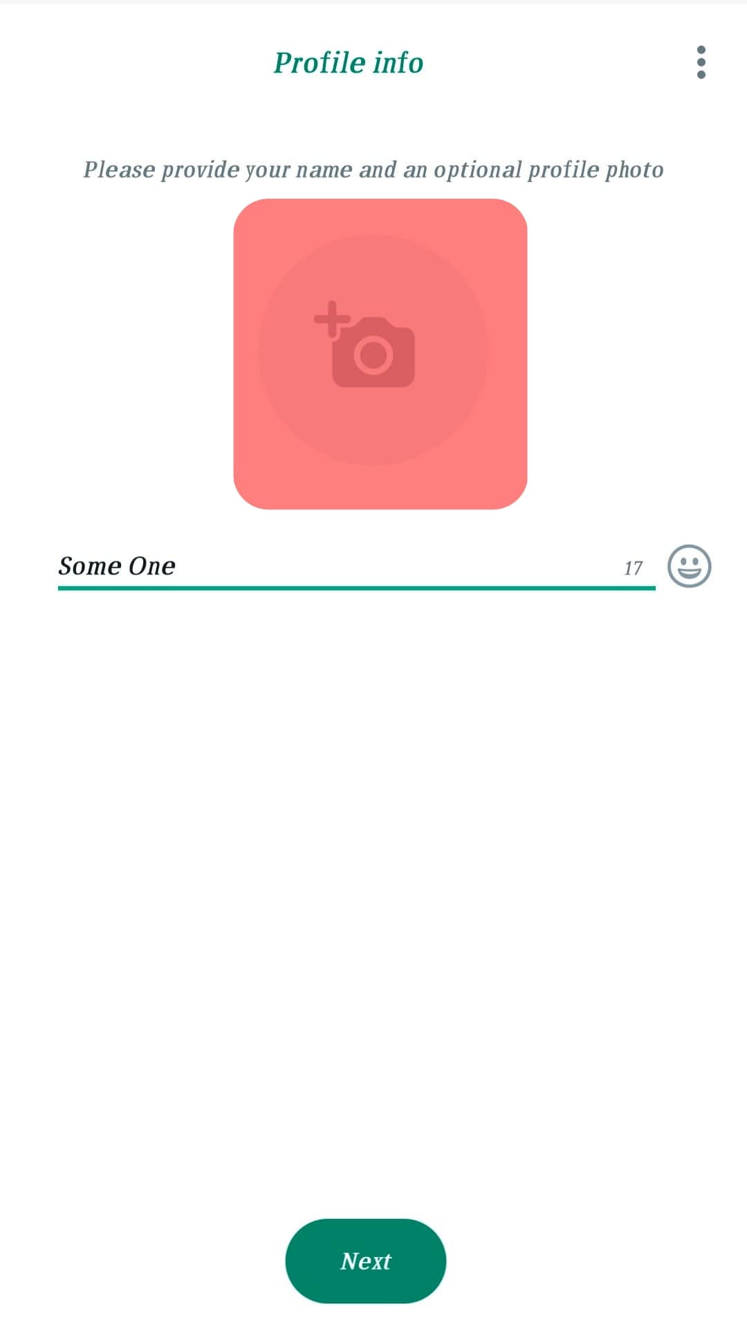 Camera Plus Icon To Select A Profile Photo