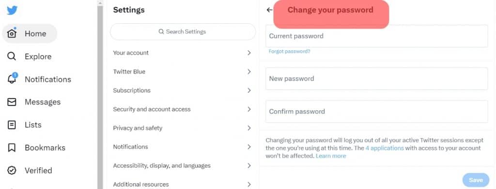 Change Your Twitter Account Password