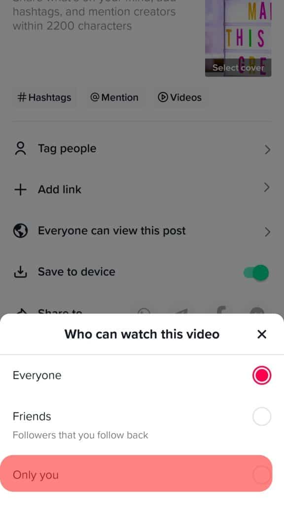 Change The Privacy Settings Of Your Video