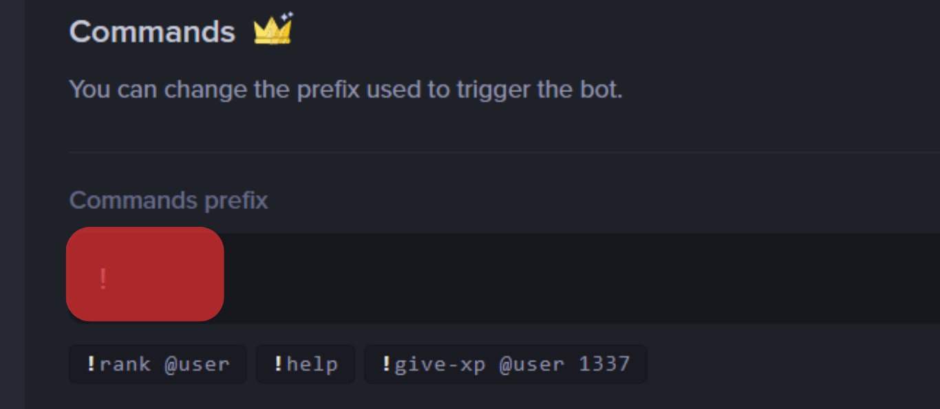 Change The Prefix Symbol In The Commands Prefix Section