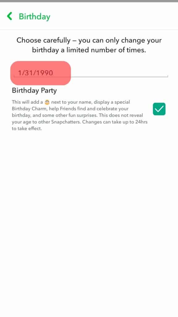 Change Your Birthday On Snapchat
