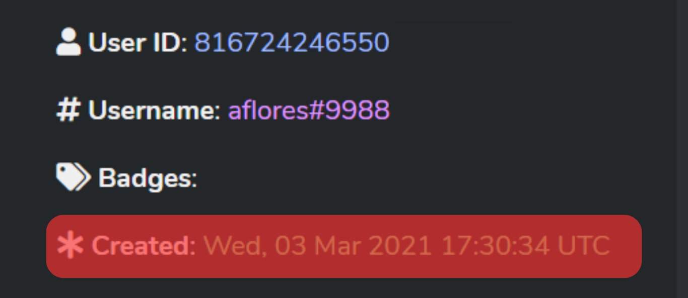 Check Discord Joined Date Under The Created Tag