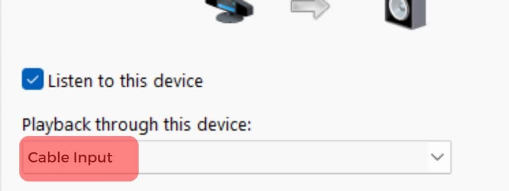 Choose Cable Input Under Playback Through The Device