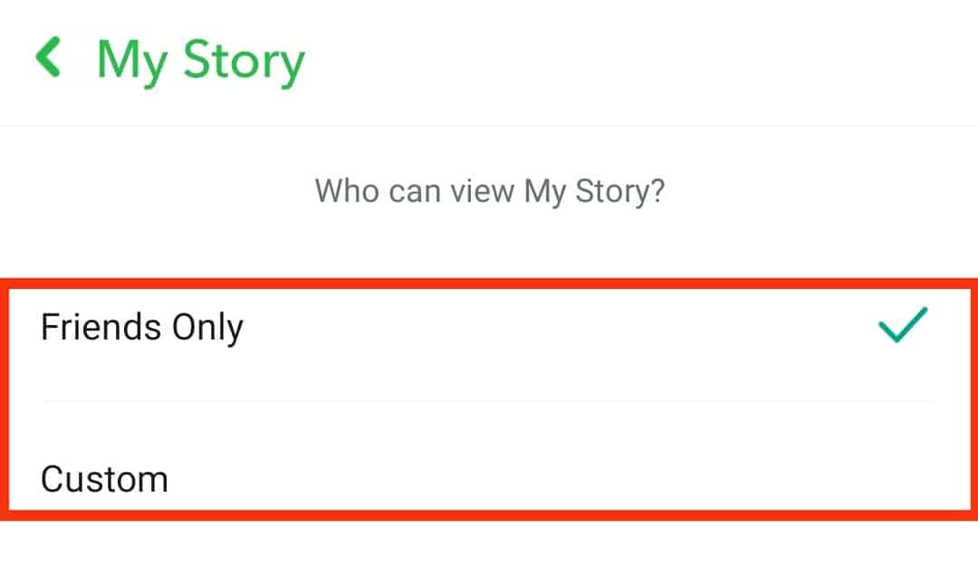 Choose Friends Only Or Custom