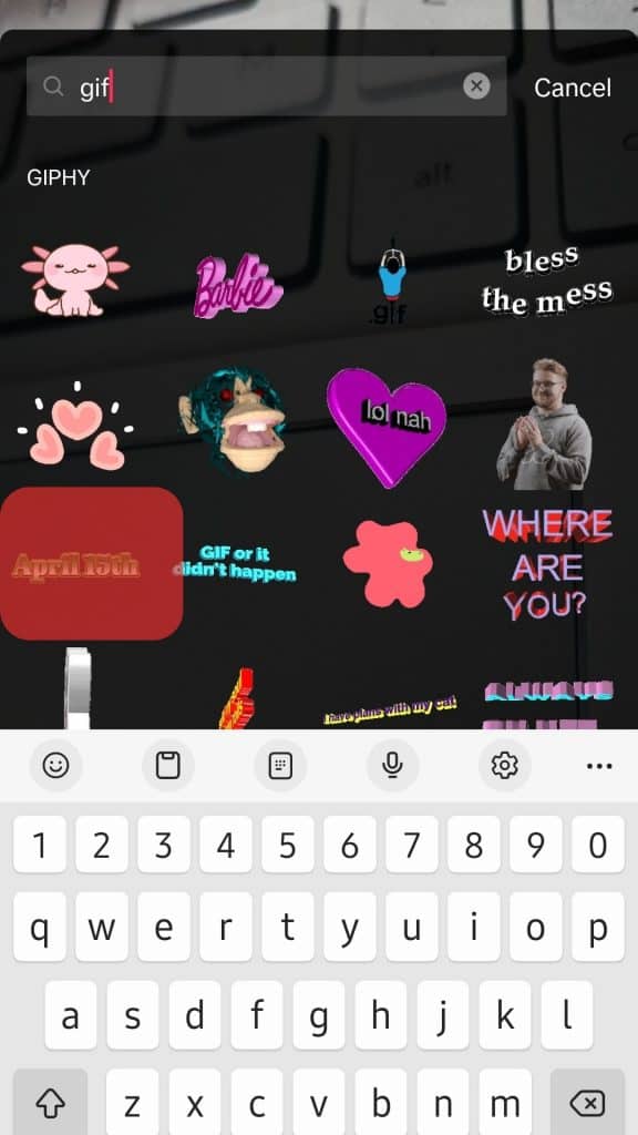 Choose A Gif Sticker