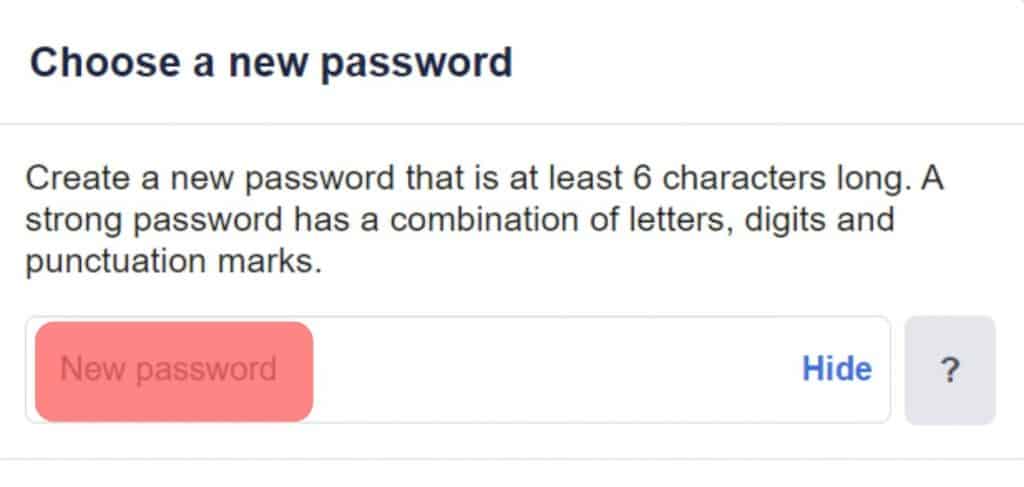 Choose A New Password