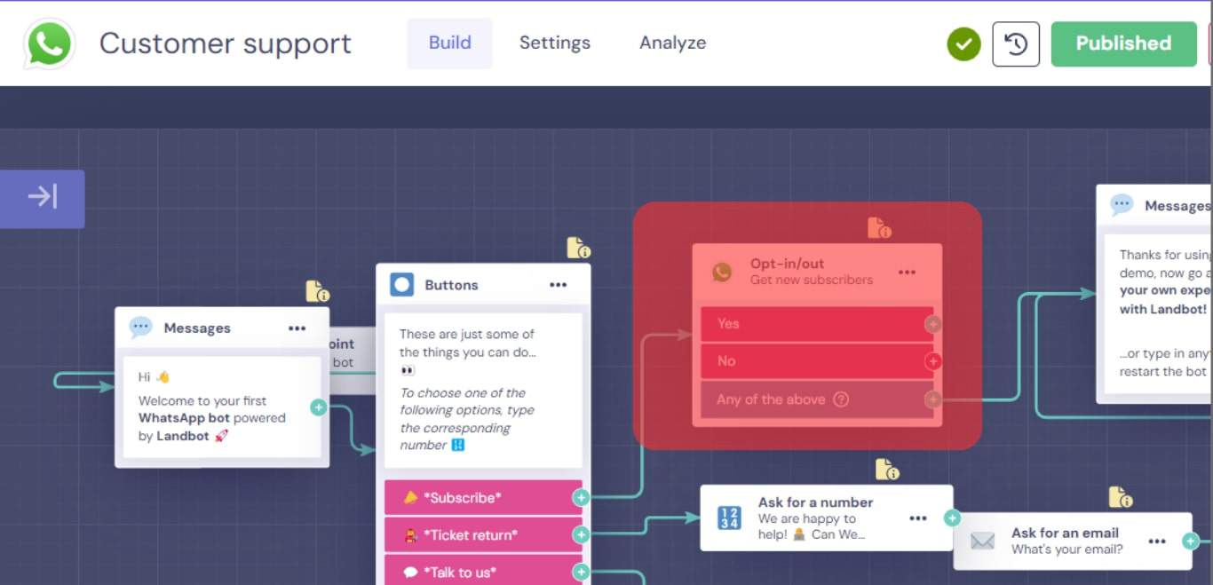 Choose A Block To Customize Your Bot.