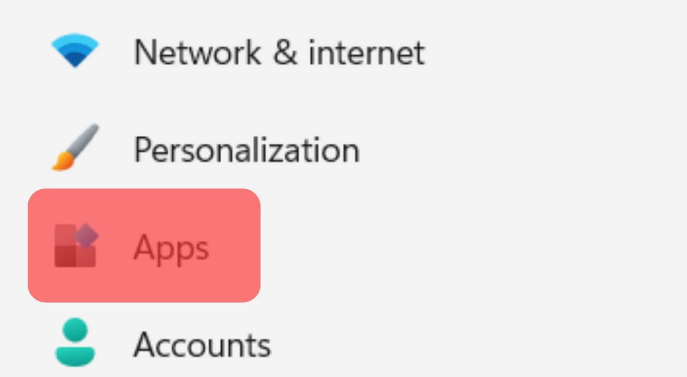 Choose The Apps Option On Pc