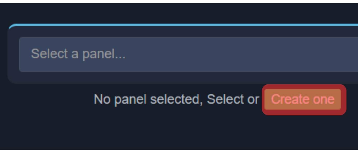 Choose The Create One Option To Create A Panel
