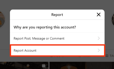 Choose The Report Account Option