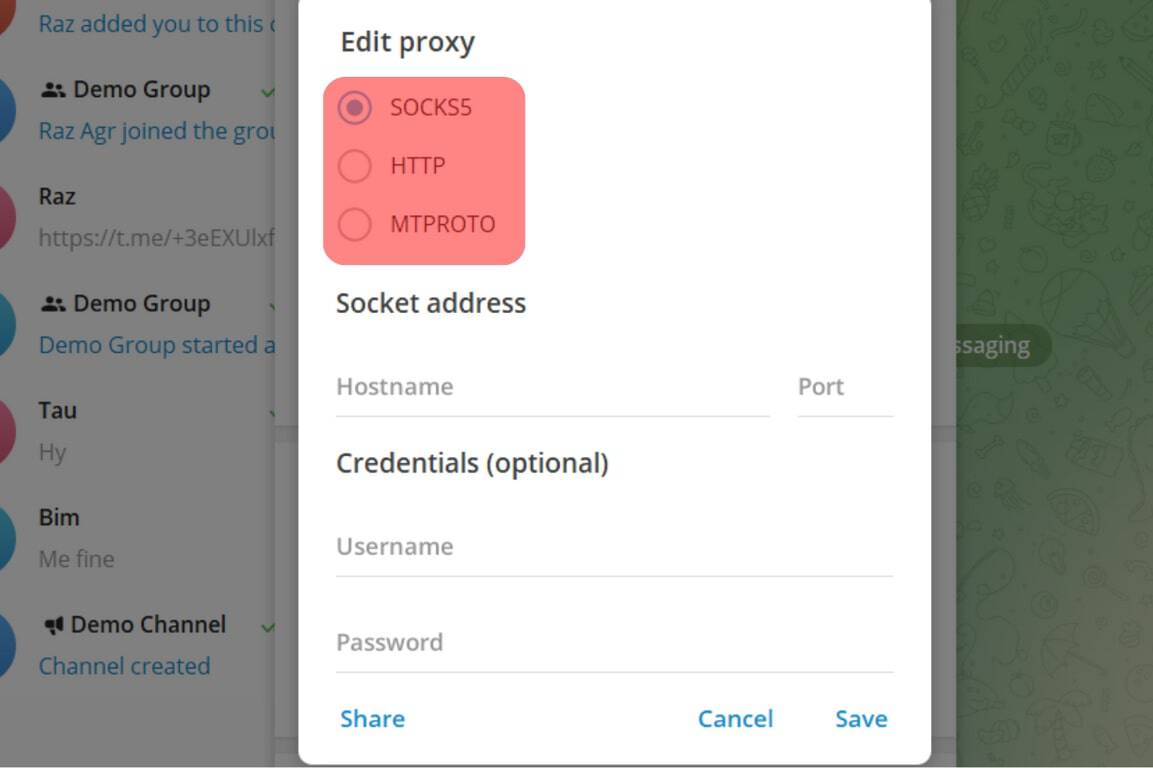 Choose The Proxy You Want To Set Up From The 3 Options