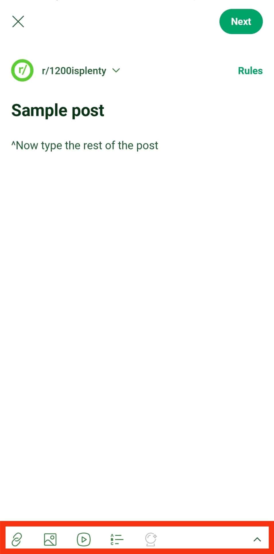 Choose The Type Of Post