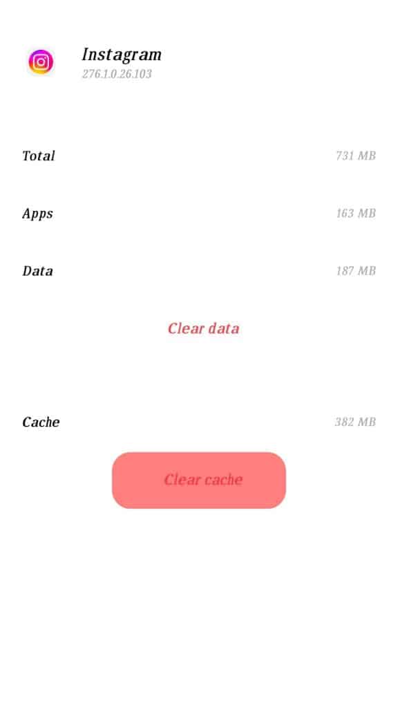 Clear Data And Cache Instagram