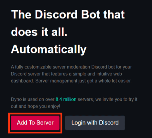 Click Add To Server
