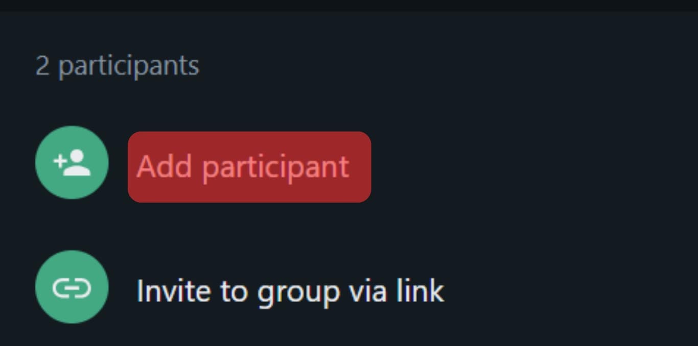 Click Add Participant