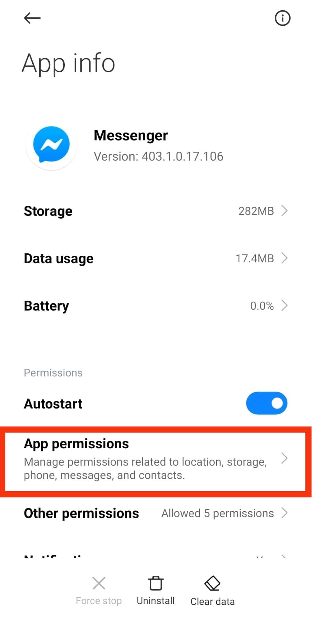 Click App Permissions