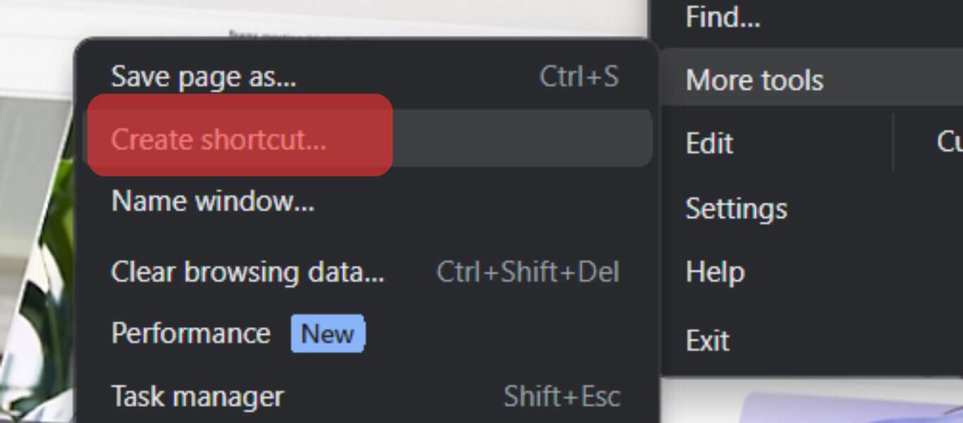 Click Create Shortcut