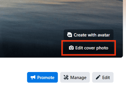 Click Edit Cover Photo In The Bottom Right Corner
