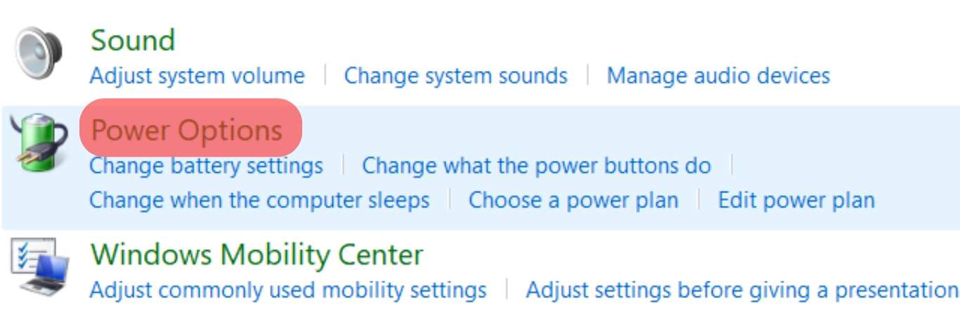 Click Power Options.