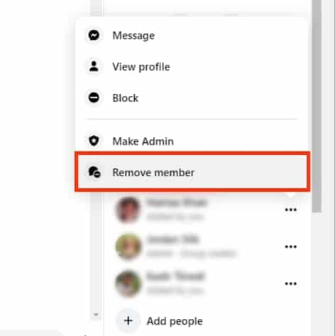 Click Remove Member