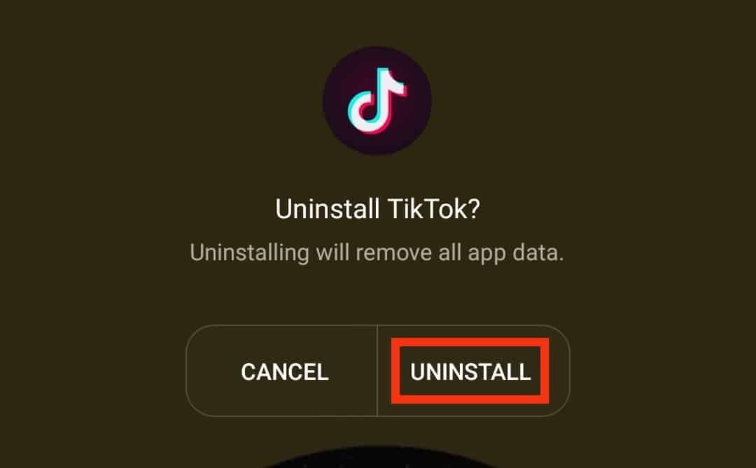 Click Uninstall