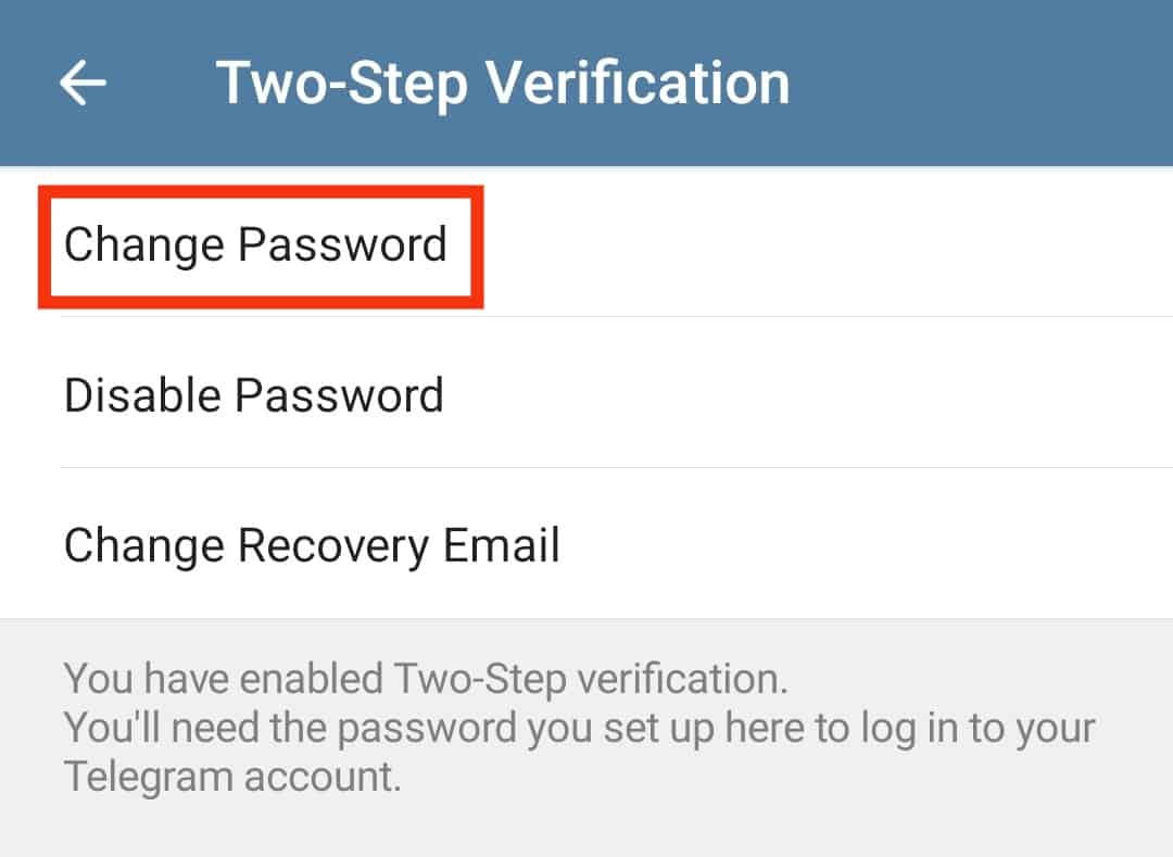 Click Change Password