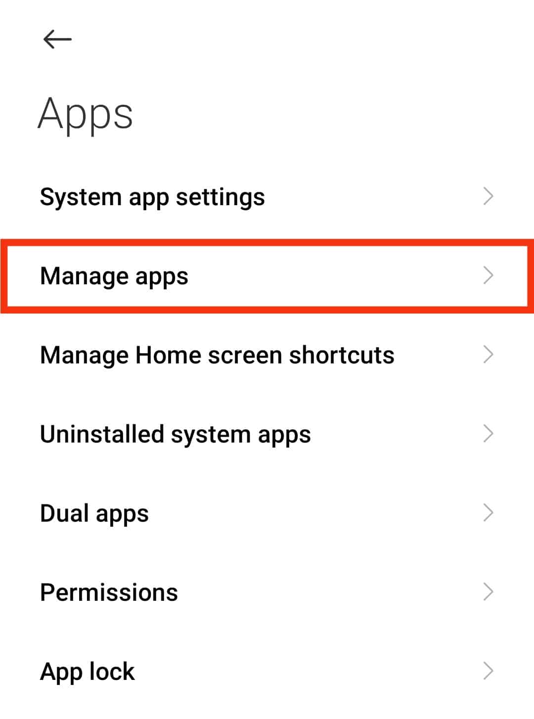 Click Manage Apps