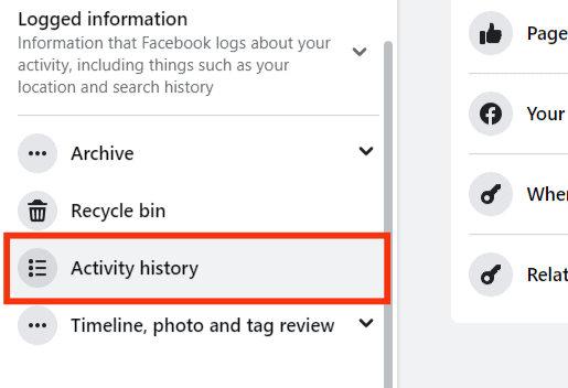 Click On Activity History